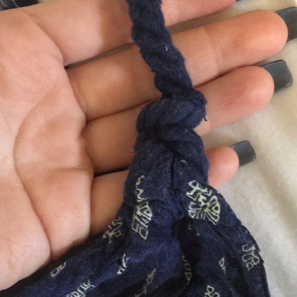 Blue bohemian tank top with rope strap - Picture 5 of 5